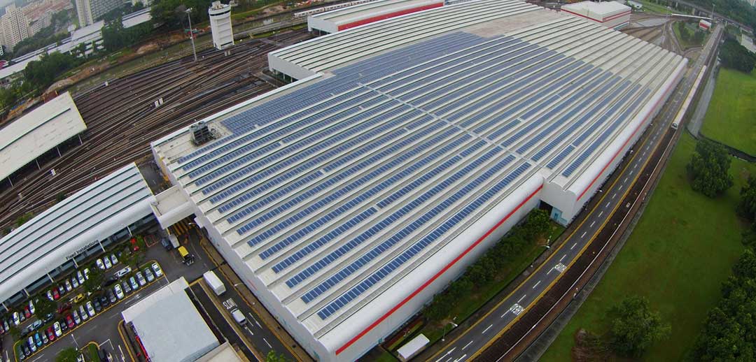 The photovoltaic system installation at Bishan Depot.